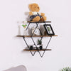 Industrial Geometry Wood Floating Shelf Heavy Duty Hanging Wall Mounted Unit Tac