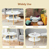 2 Tier Coffee Side Table Sofa End Modern Tea Desk Storage Shelf for Living Room