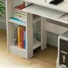 Warm White Wooden Computer Desk Laptop PC Table Shelf Small Corner Workstation