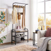 Industrial Coat Rack Stand Hall Tree with Shelves&Hooks Entryway Hallway Bedroom