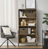 Vintage Industrial Bookcase Cabinet Tall Display Storage Shelving Unit Furniture