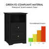 Black Bedside Cabinet with 2 Drawers & Shelf,Nightsta