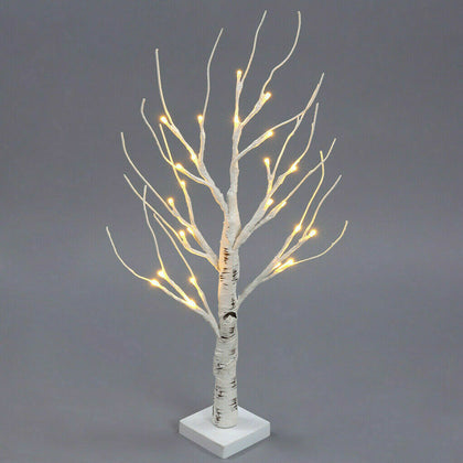 LED Lighted Christmas Birch Tree Light Up Twig Tree Easter Egg Hanging Xmas Lamp