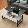 Lift Up Top Coffee Tables with Hidden Storage Metal Frame Leg Modern Tea Table