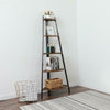 Industrial Corner Ladder Shelf 5 Tier Bookcase Plant Flower Stand Storage Rack