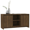 Brown TV Cabinet Modern Media Storage Cupboard Doors Small Sideboard Shelf Unit