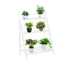 3 Layers White Ladder Shelf Bookshelf Display Rack Plant Stand Storage Foldable