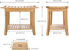 Bath Stool Bamboo Shower Bench Storage Seat Foot Rest Shaving Stool Spa