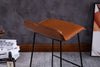 2x PU Leather Brown Bar Stools Footrest / Breakfast High Metal Leg Kitchen Home
