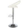 2 Bar Stools White Eclipse Swivel PU Leather Chrome Kitchen Chair Gas Lift