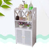 Waterproof PVC Wooden Bathroom Cabinet Shelf Cupboard Bedroom Storage Unit White