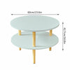 Modern Round Coffee Table Side End Table Tea Sofa Table Living Room 2 Tier Desk
