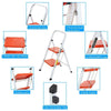 2/3 Step Ladders Portable Compact Folding Metal Ladder Stool Heavy Duty Steel
