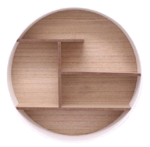 WOODEN ROUND WALL SHELF SHELVES BOOK SHELVING STAND UNIT DISPLAY