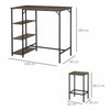 Industrial Bar Height Dining Table Set 3 Pieces Bar Set with Shelf