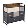 Fabric Chest of Drawers 7-Drawer Dresser 3-tier Storage Organizer Unit Bedroom