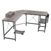 Light Grey L Shaped Desk Working Gaming Computer Corner Table with Storage Shelf