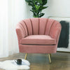 Plush Pink Velvet Armchair Tufted Accent Lounge Living Room Single Sofa Chairs