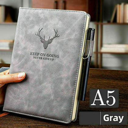 360 Pages A5 PU Leather Cover Traveler Journal Notebook Lined Paper Diary Study