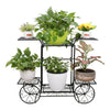 Large Metal Plant Stand Display Shelf Decor Retro Garden Flower Storage 6 Pots
