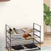 UK 4 Tier Metal Shoe Rack Shelf Space Saving Storage Organiser High Quality