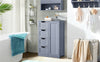Bathroom Cabinet Storage 4 Drawer 1 Door Free Standing Cupboard Unit Grey
