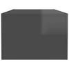 Coffee Table High Gloss Grey 110x50x35 cm Chipboard Storage Furniture