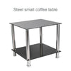 Glass End Coffee Table Shape Sofa Bed Side Table 2 Tier Living Room