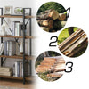 Large 4 Tier Contemporary Industrial Bookshelf/Shelving Unit Oak Finish 141cm