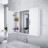Wall Mounted Cabinet Bathroom White Double Door Mirror Vanity Storage Cupboard