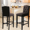 High Kitchen Bar Stools Footrest Breakfast Bar Stools Padded Seat Buttoned Back