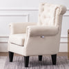 Fabric Linen Upholstered Armchair Living Room Office Tufted Accent Sofa Chair