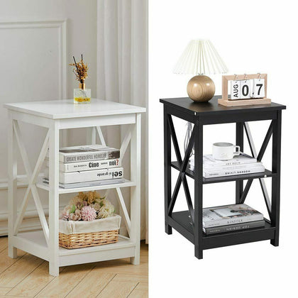 3 Tiers Side Table Bedside Table End Table Nightstand Storage Shelf Home Office