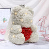 Wedding Foam Rose Flower Bear LED Light Up Floral Teddy with Box Valentine Gift