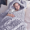 Chunky Knit Throw Hand Knitted Thick Blanket Soft Sofa Bed Wooly Cable Blanket