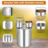 Moonshine Still Distiller 3 Pots 38L Stainless Steel Water Alcohol Distiller