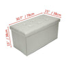 2 Seater Leather Storage Ottoman Foldable Seat Stool Bench Chest Toy Box 4 Color