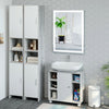 Slim Bathroom Cabinet Tall Narrow Storage Cupboard Wooden Tallboy Floor Standing