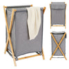 Grey Laundry Hamper Basket Bag Collapsible with Lid for Dirty Clothes Storage