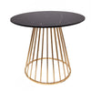 40 inches Round Marble Dining Table with Golden Chrome Legs Living Room Kitchen