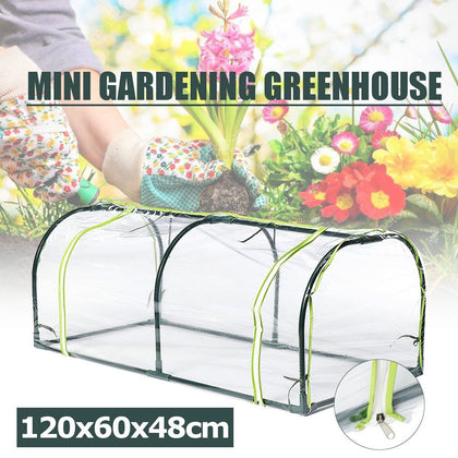 Mini Greenhouse Tunnel Outdoor Garden Plants Growing PVC Cover 120x60x48cm