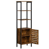 Tall Cabinet 4-Tier Storage Cabinet Door Adjustable Shelf Display Living Room