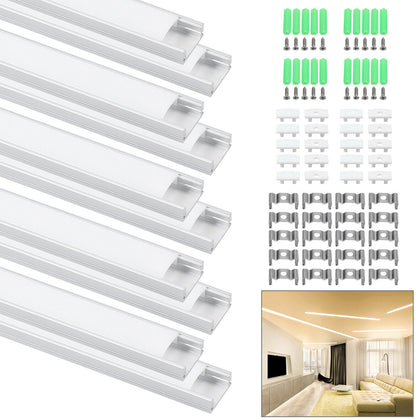 10X U-shape 1 Meter Aluminium Channel for LED Strip Light W/ Cover Profile 5050