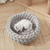 40-55cm Chunky Woven Cat Basket Kitten Pussy Bed Portable Soft Mat Nest -Grey UK