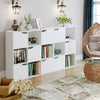 White Bookcase 6 Cube Storage with Door Wooden Bookshelf Display Storage Cabinet