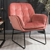Distressed Nordic Vintage Velvet Armchair Lounge Chair High Back Sofa Fireside