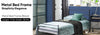 3FT Single Bed Frame Black Metal Bedframe Solid Bedstead Base Bedroom Furniture