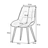 2/4PCS Dining Chairs Set Velvet Padded Seat Metal Legs Kitchen Chair Home Office
