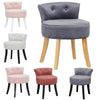 Vintage Velvet Fabric Dressing Table Stool Bedroom Low Back Makeup Vanity Chair