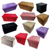 Velvet Single Double Diamond Chenille Velvet Ottoman Storage Foot Stool Toys Box (Single Beige)